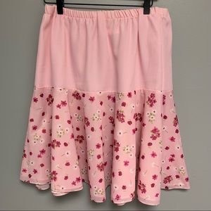 Vintage Set Baby Pink Floral Skirt & Scarf